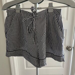 Isaac Mizrahi Navy and White Striped Pajama Shorts
